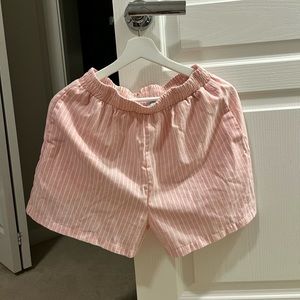 Beginning Boutique pink pinstripe shorts